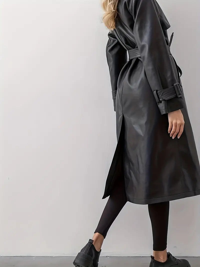 Michèle | Trench Chic Cuir Long