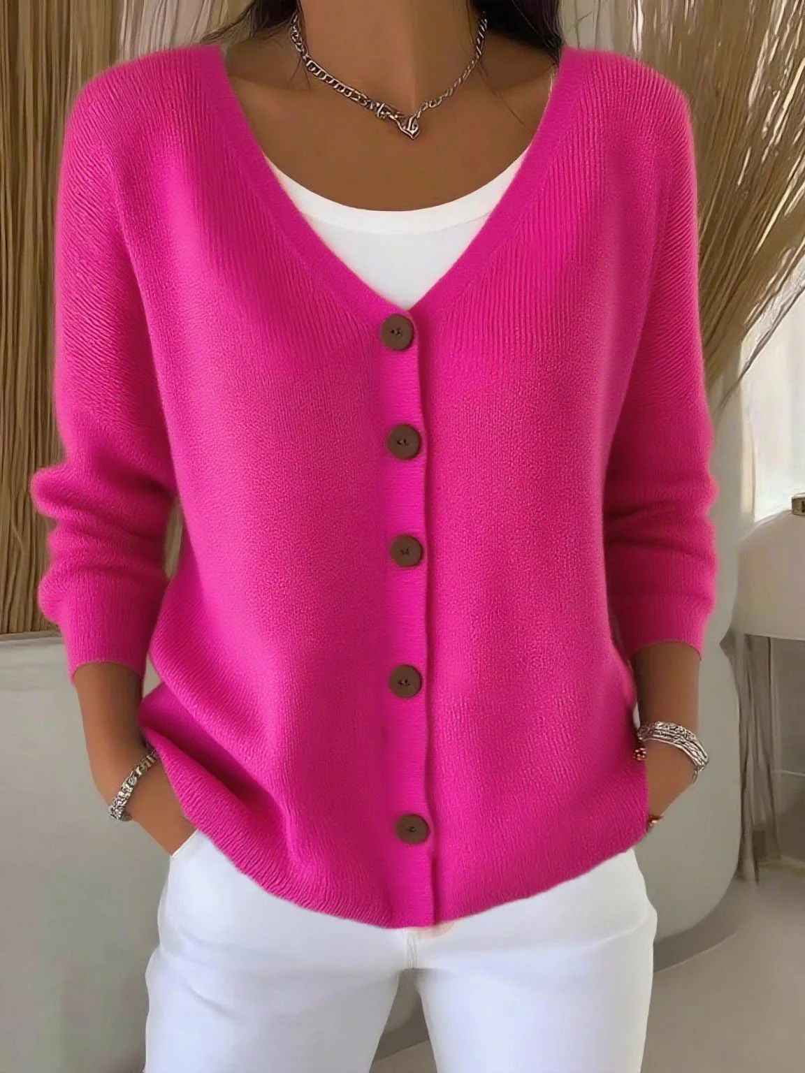 Caroline - Cardigan Élégant Ample Col V