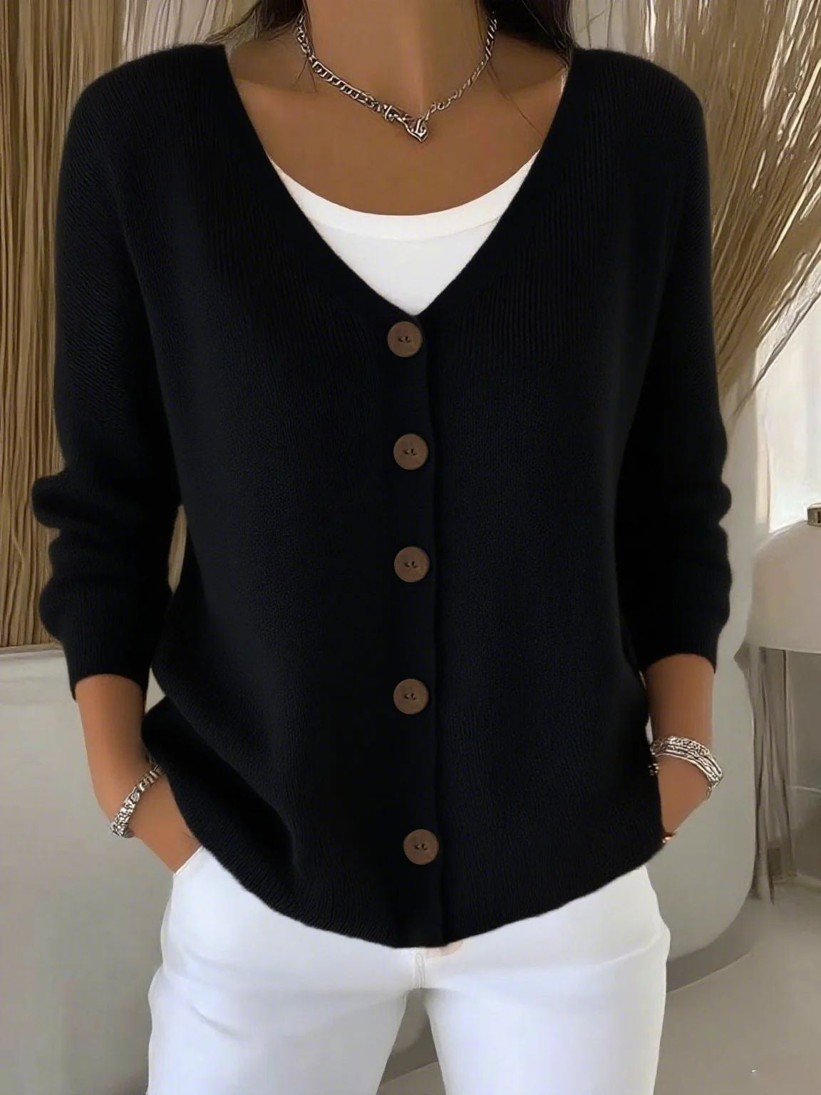 Caroline - Cardigan Élégant Ample Col V