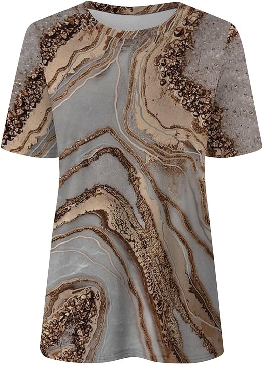 T-Shirt Femme Imprimé Col V Manches Courtes - Sidonie