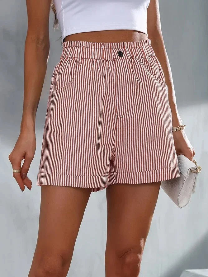 Éva - Short - Décontracté, Rayures Stylées - Femme