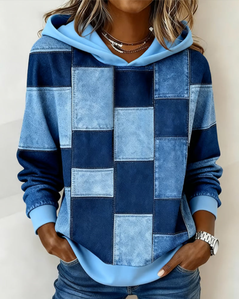 Manon - Hoodie Chic Imprimé Patchwork