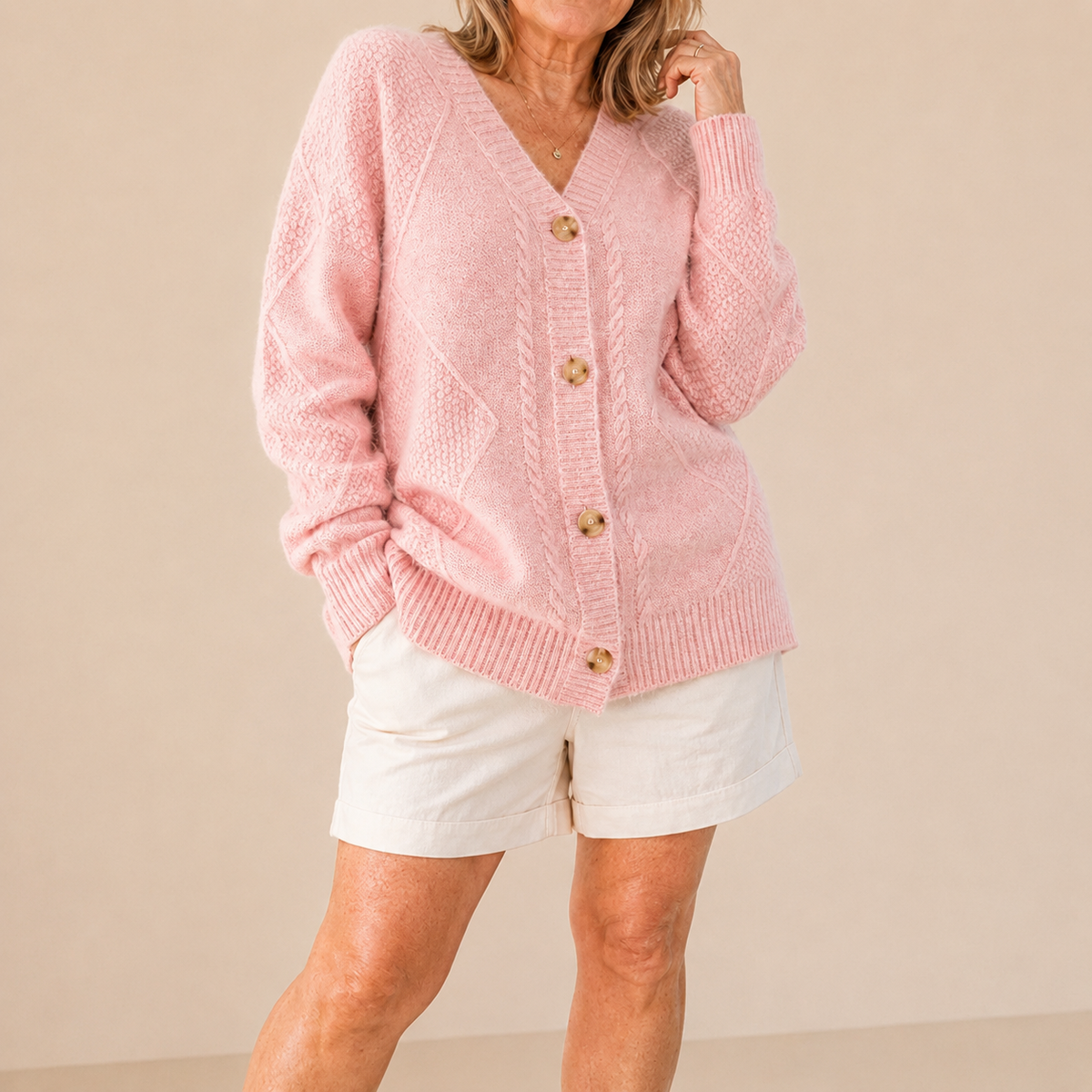 Aurélie - Cardigan Élégant Court Fine Maille