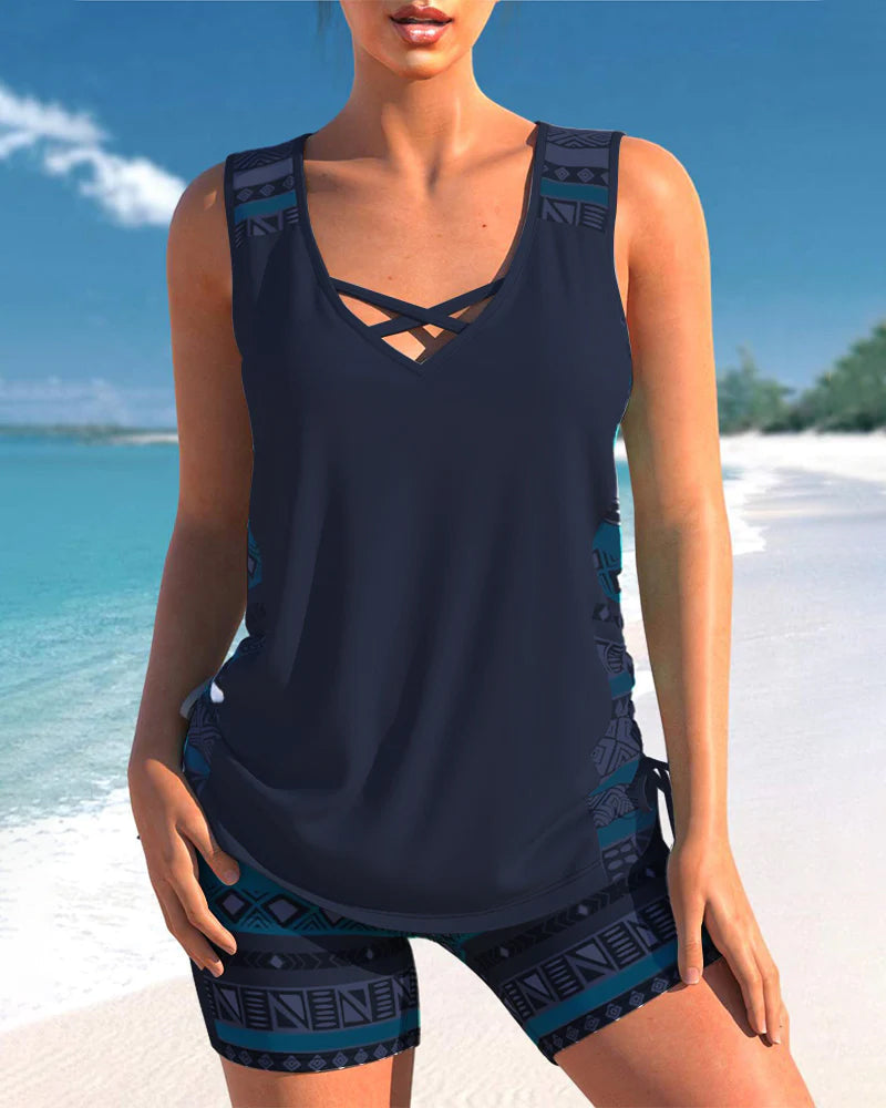 Margot - Tankini À Imprimé Feuillage Avec Tissu Léger