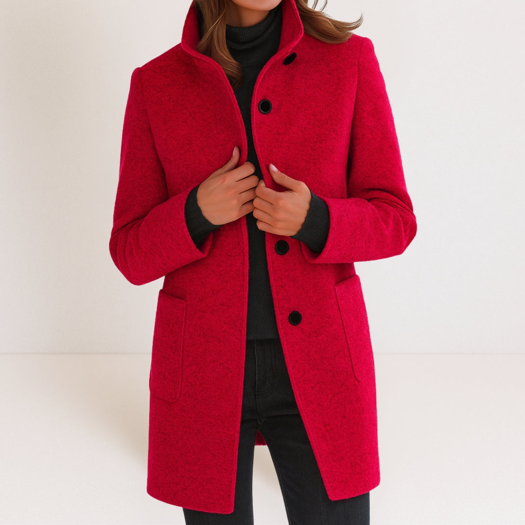 Juliette | Manteau Élégant Long Col Montant