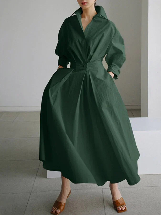 Delphine - Robe Maxi Chemise Chic