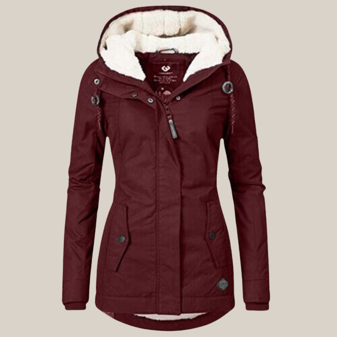 Delphine - Veste Élégante Chaude Capuche