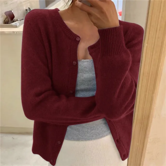 Nathalie - Gilet Élégant Boutonné Maille Fine