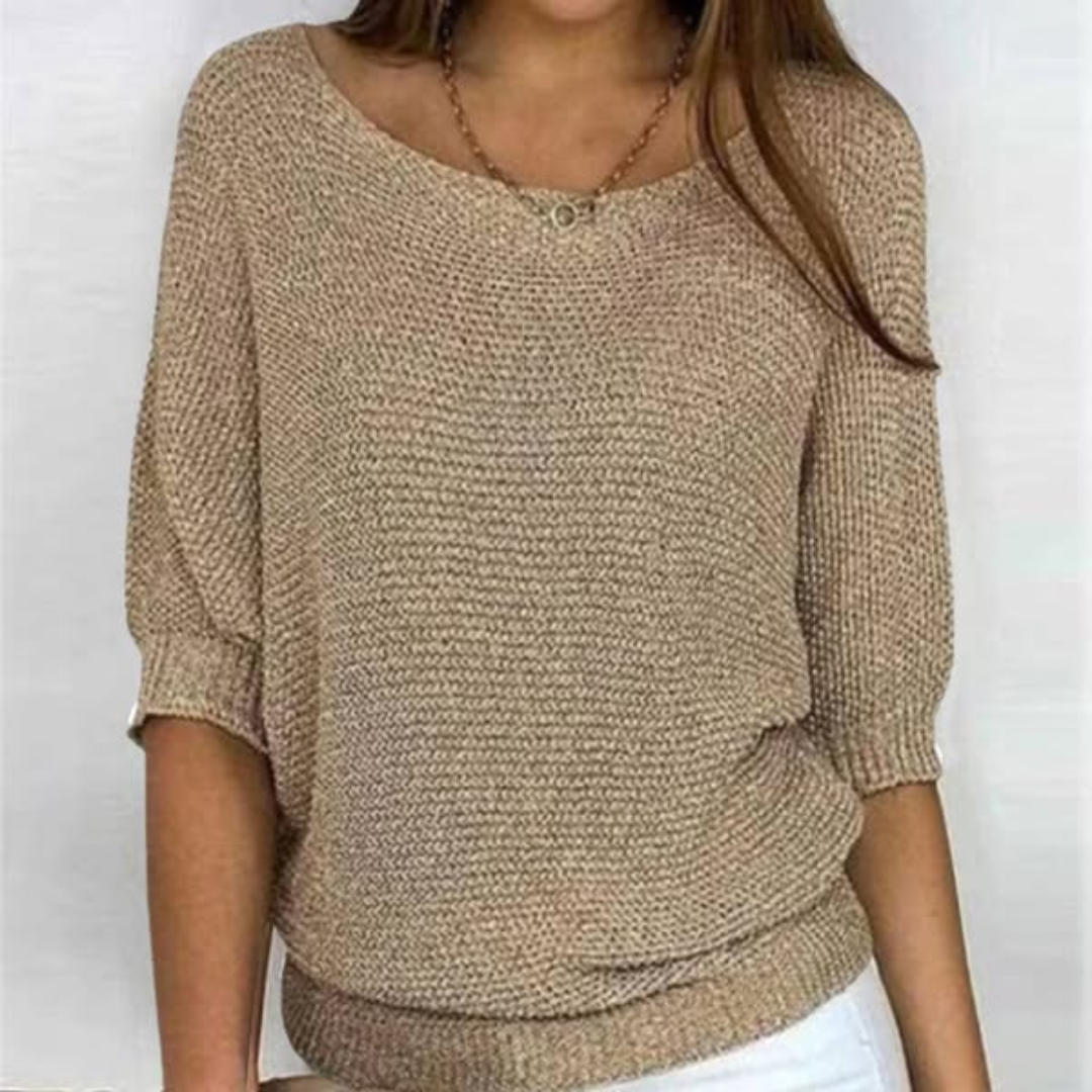 Nadine | Pull Élégant Maille Col Bateau