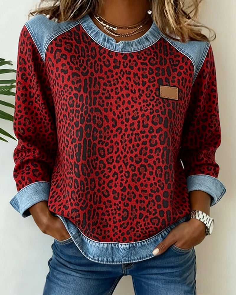 Karine - Pull Chic Imprimé Léopard