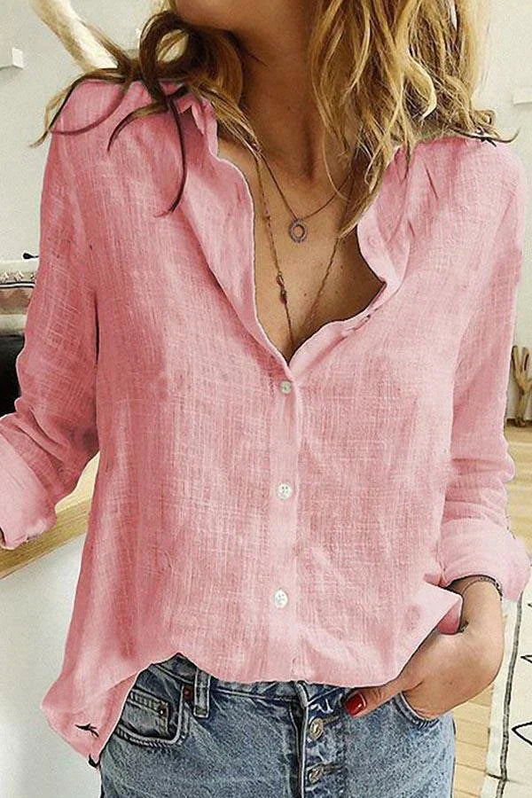Chemise Femme En Lin Manches Longues Boutonnée Chic - Maëlle
