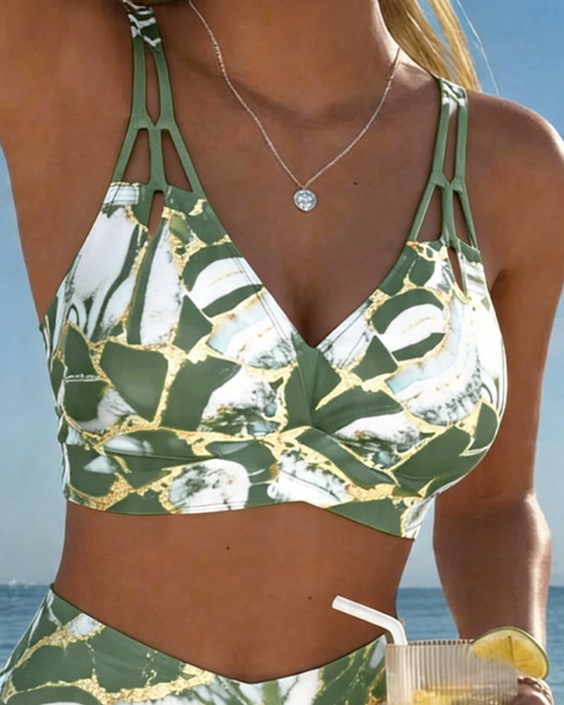 Inès - Bikini Taille Haute Sexy Imprimé