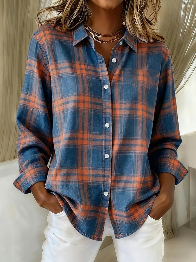 Manon | Pull Chic Carreaux Boutonné