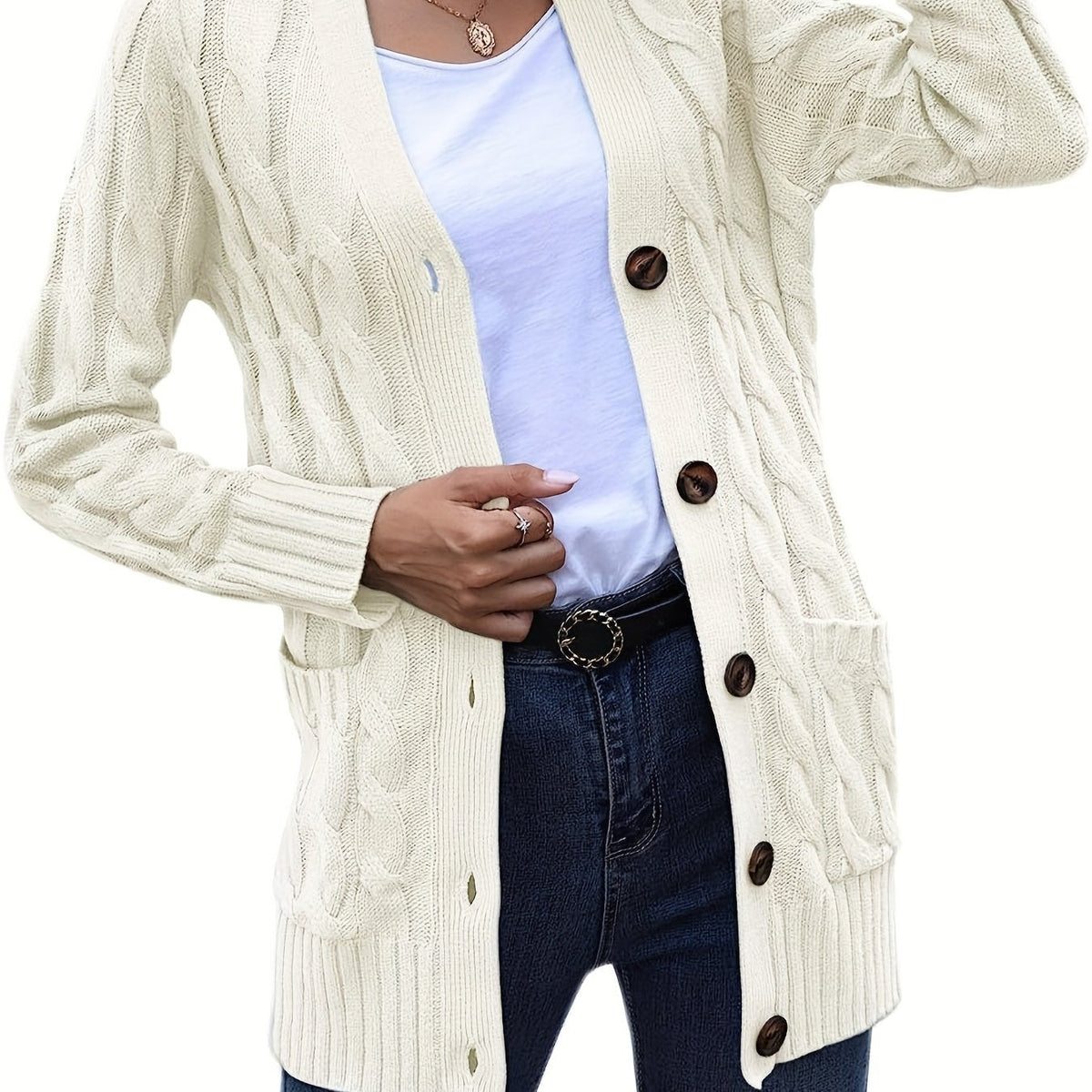 Isabelle - Cardigan Élégant Oversize Torsadé