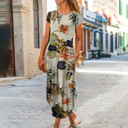 Lucinde - Robe Maxi Longue Avec Imprimé Vif Et Design Élégant
