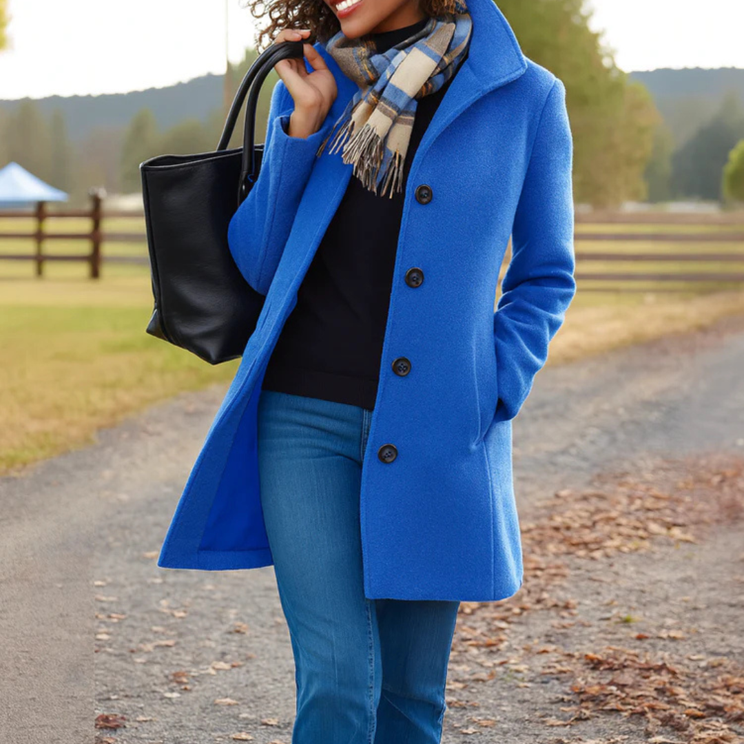Claire | Manteau Élégant Chaud Col Montant