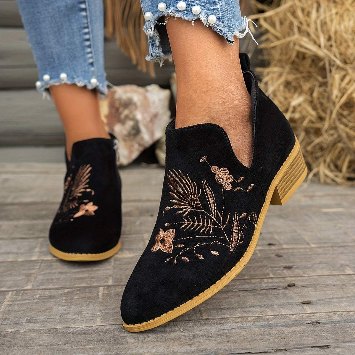 Camille - Bottines Chic Vintage Brodées
