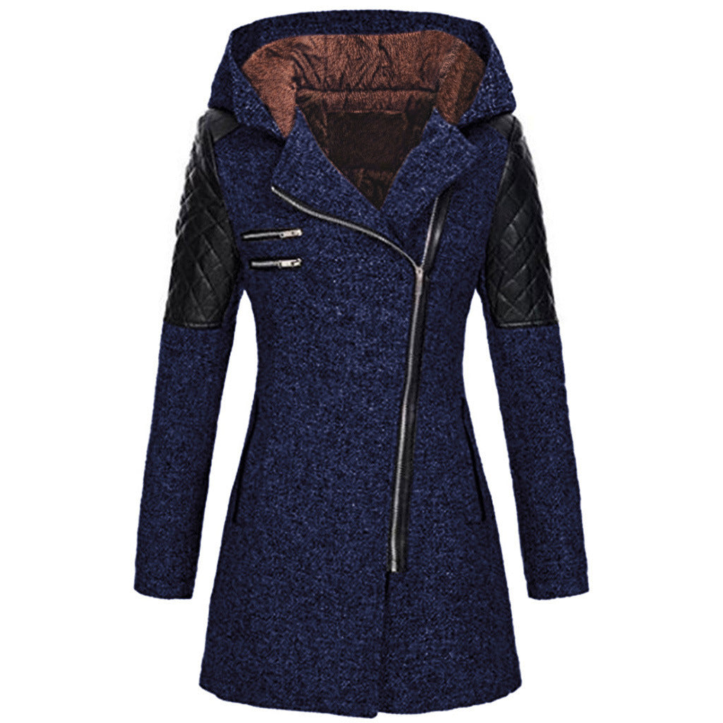 Marguerite - Manteau Élégant Zippé Asymétrique