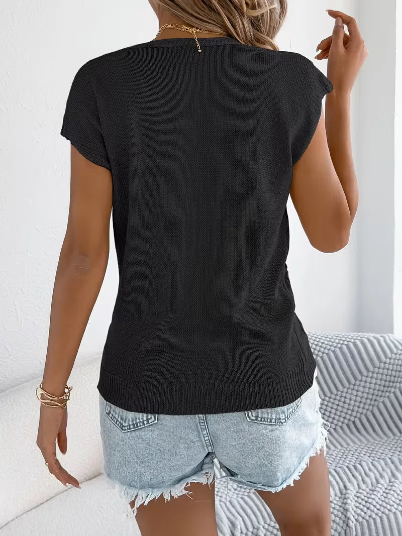 Aurélie - Gilet Élégant Torsadé Boutonné