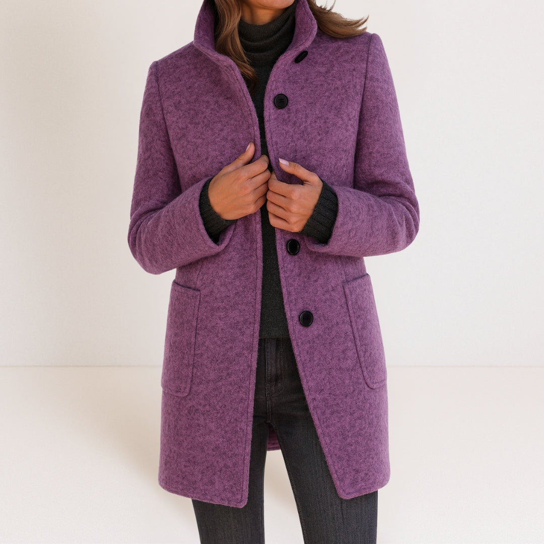 Juliette | Manteau Élégant Long Col Montant
