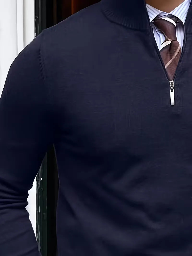 Thomas - Pull Élégant Col Montant Zippé