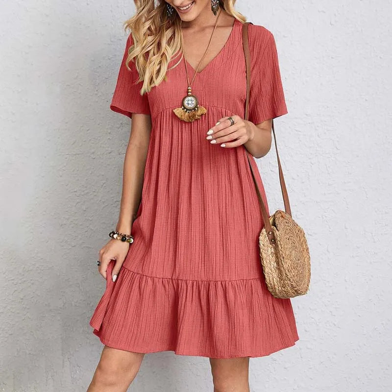 Robe Courte Femme à Volants Bohème - Denise