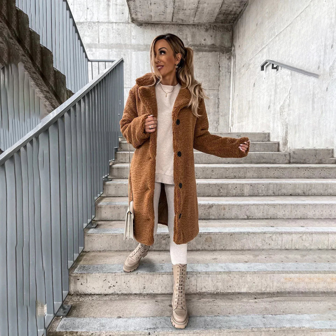 Isabelle | Manteau Élégant Mi-Long Teddy