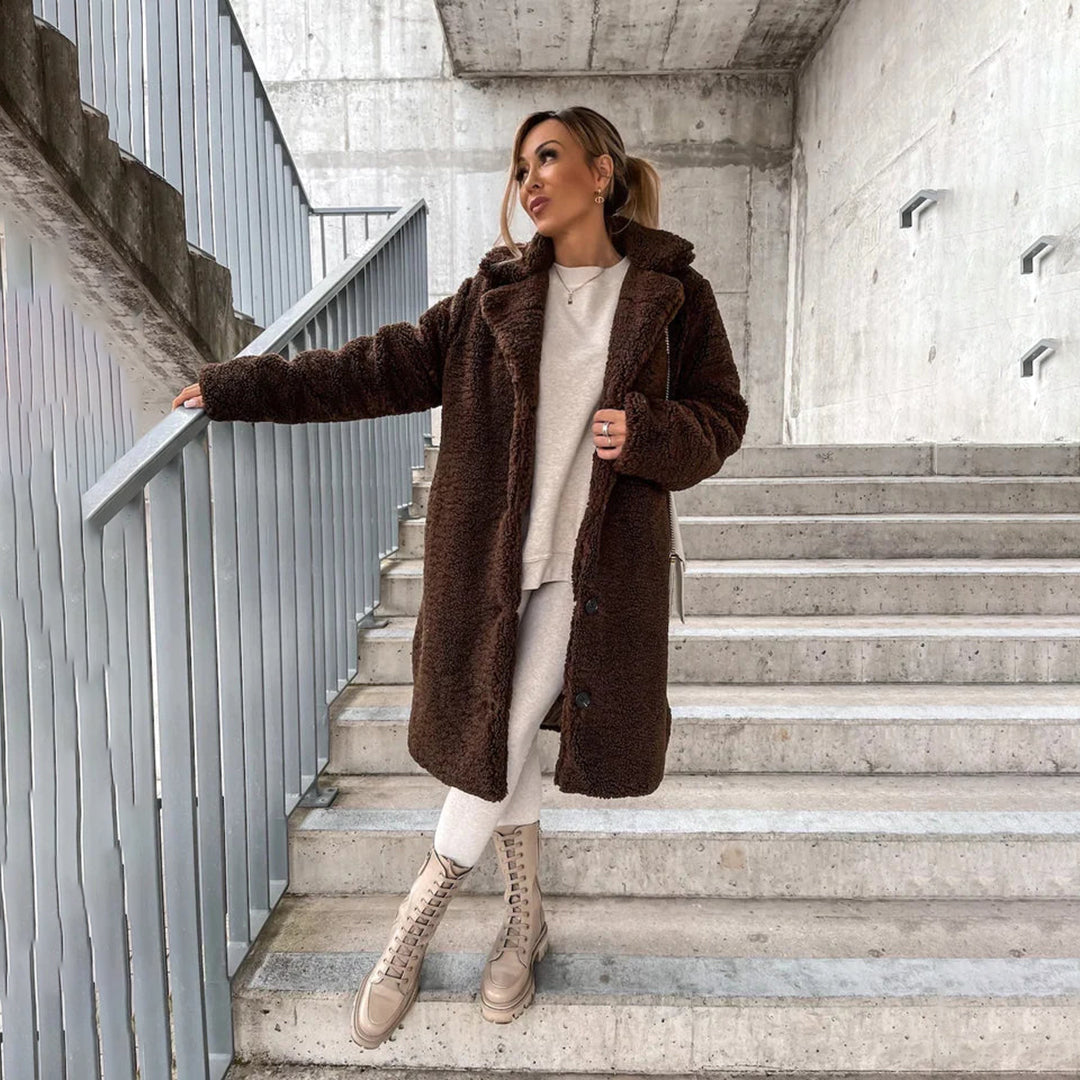 Isabelle | Manteau Élégant Mi-Long Teddy