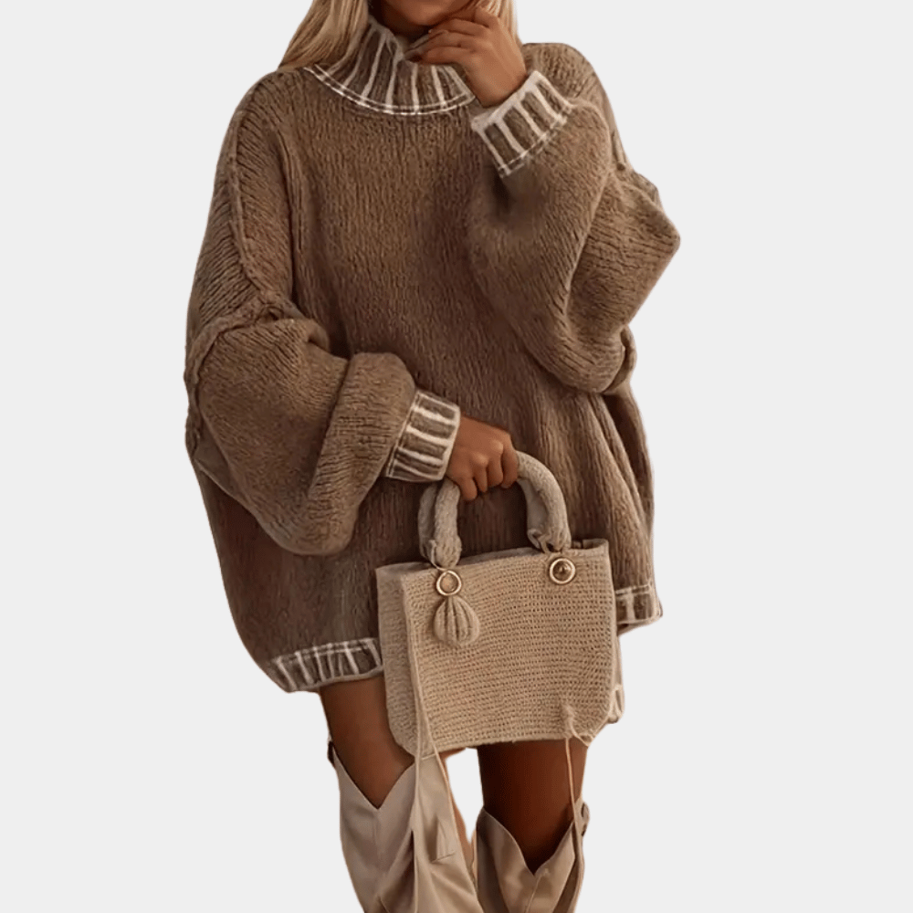 Camille - Pull Cachemire Col Roulé Oversize Premium Femme