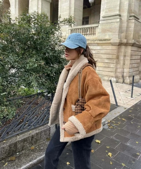 Hélène - Manteau Chic Daim Sherpa