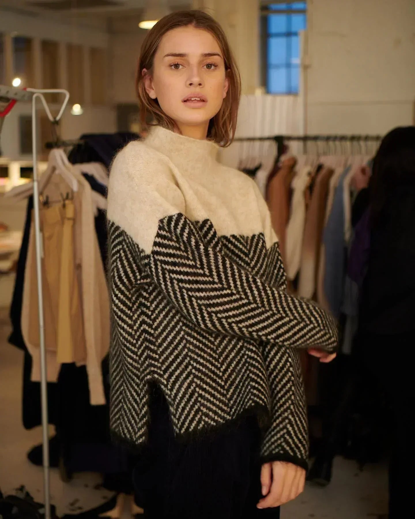Elina - Pull automne à col femme