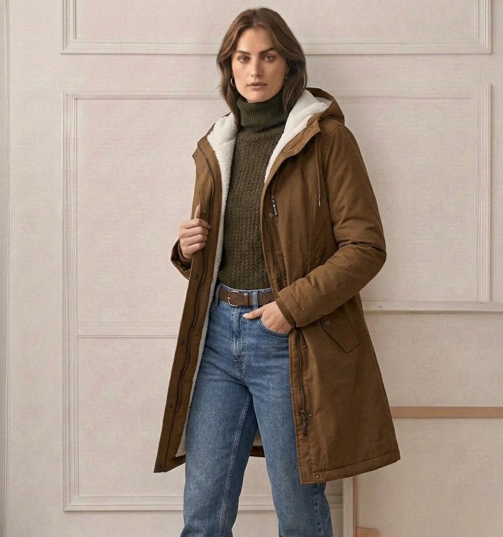 Nathalie | Parka Élégante Chaude à Capuche