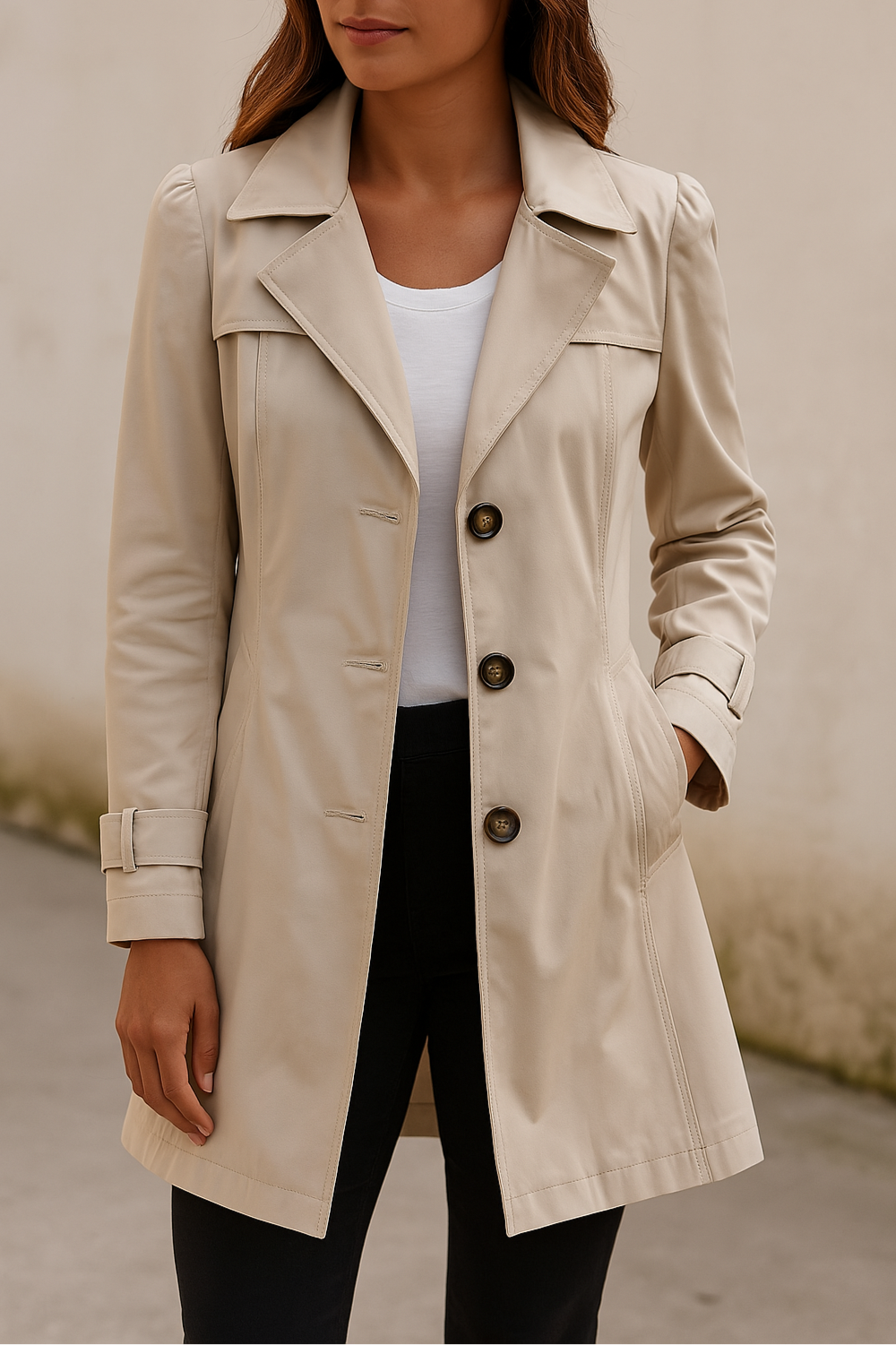 Brigitte | Trench Élégant Coupe Droite