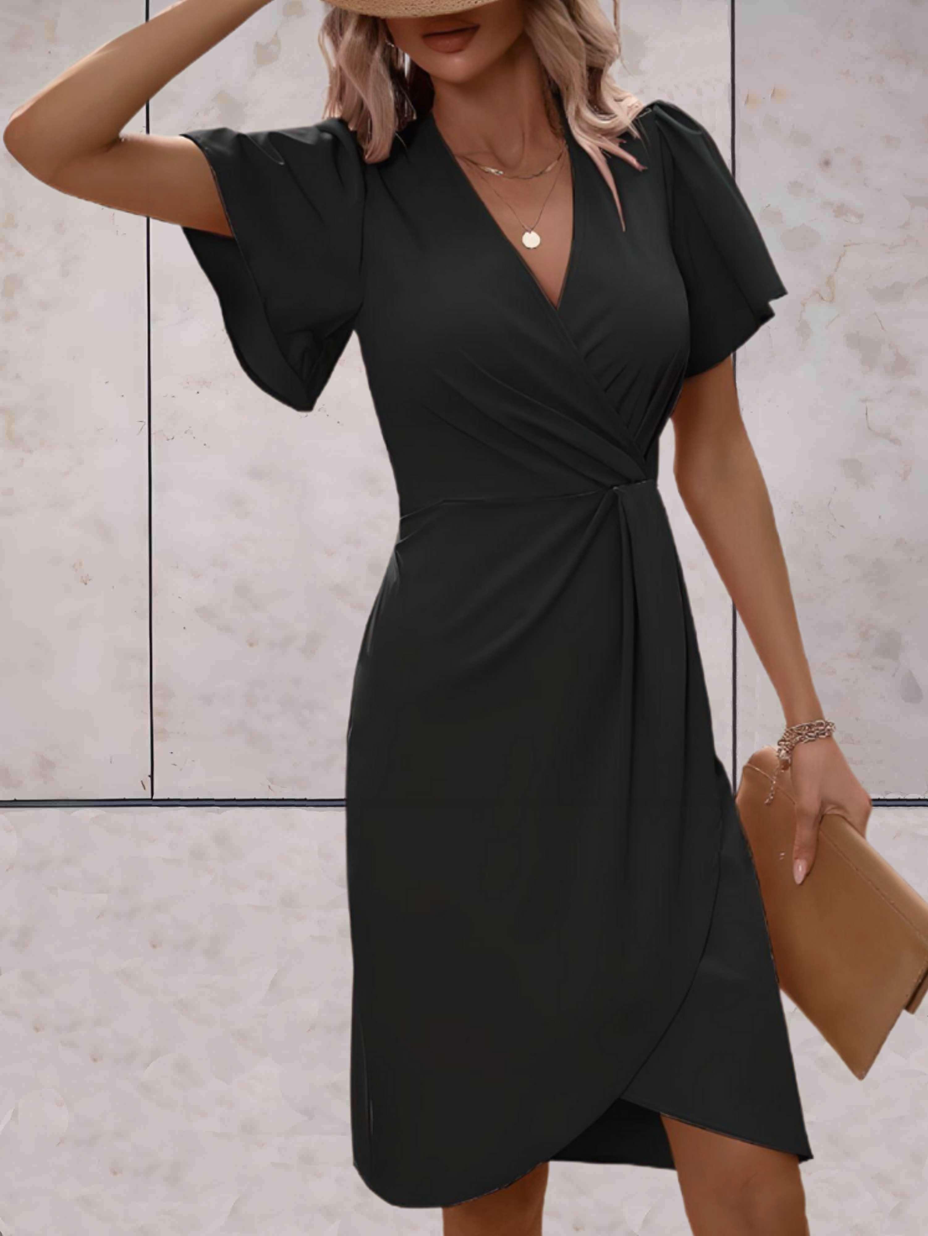Nathalie - Robe Portefeuille Midi Chic