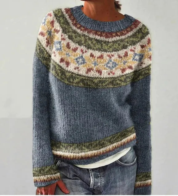 Marguerite - Pull Chic Vintage Imprimé
