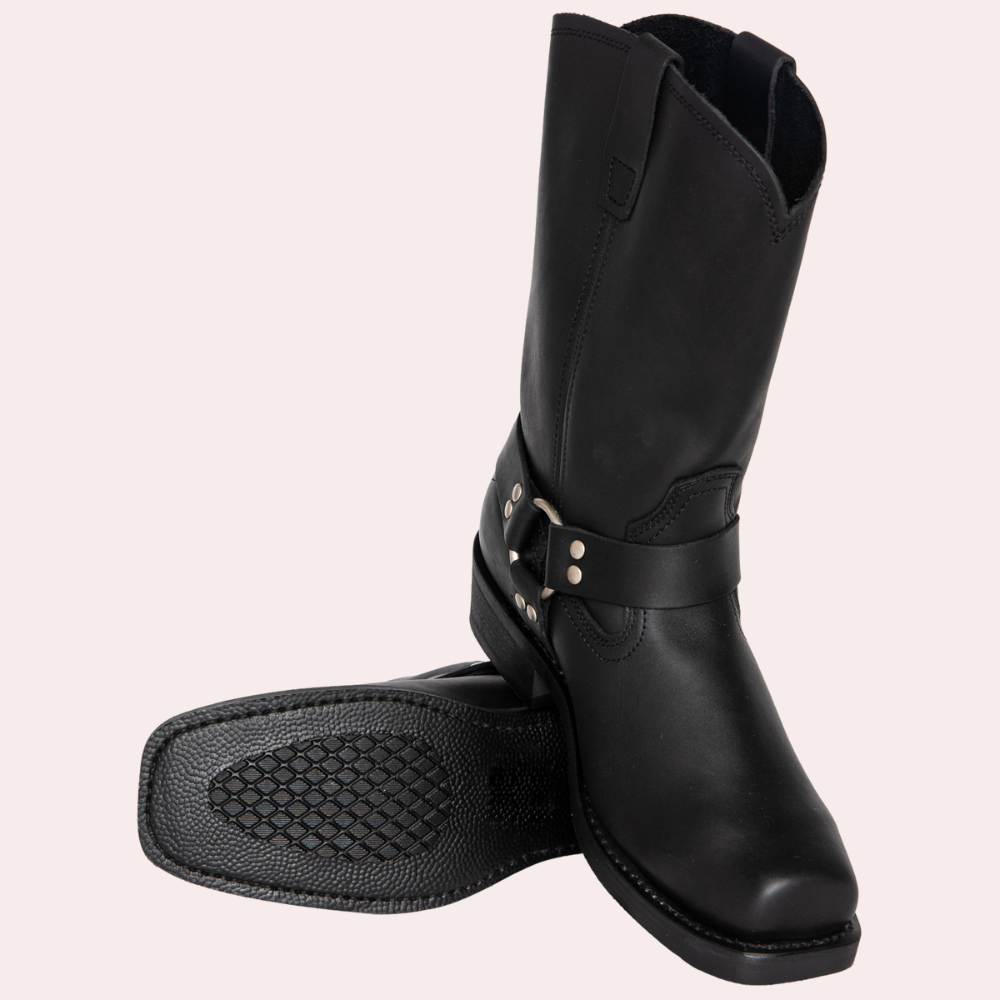 Bottes de cow-boy pour hommes - Cuir PU confortable - Marron - Idéal pour toutes les saisons-5