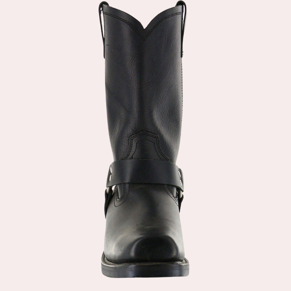 Bottes de cowboy pour hommes - Cuir PU confortable - Marron - Idéal pour toutes les saisons-6
