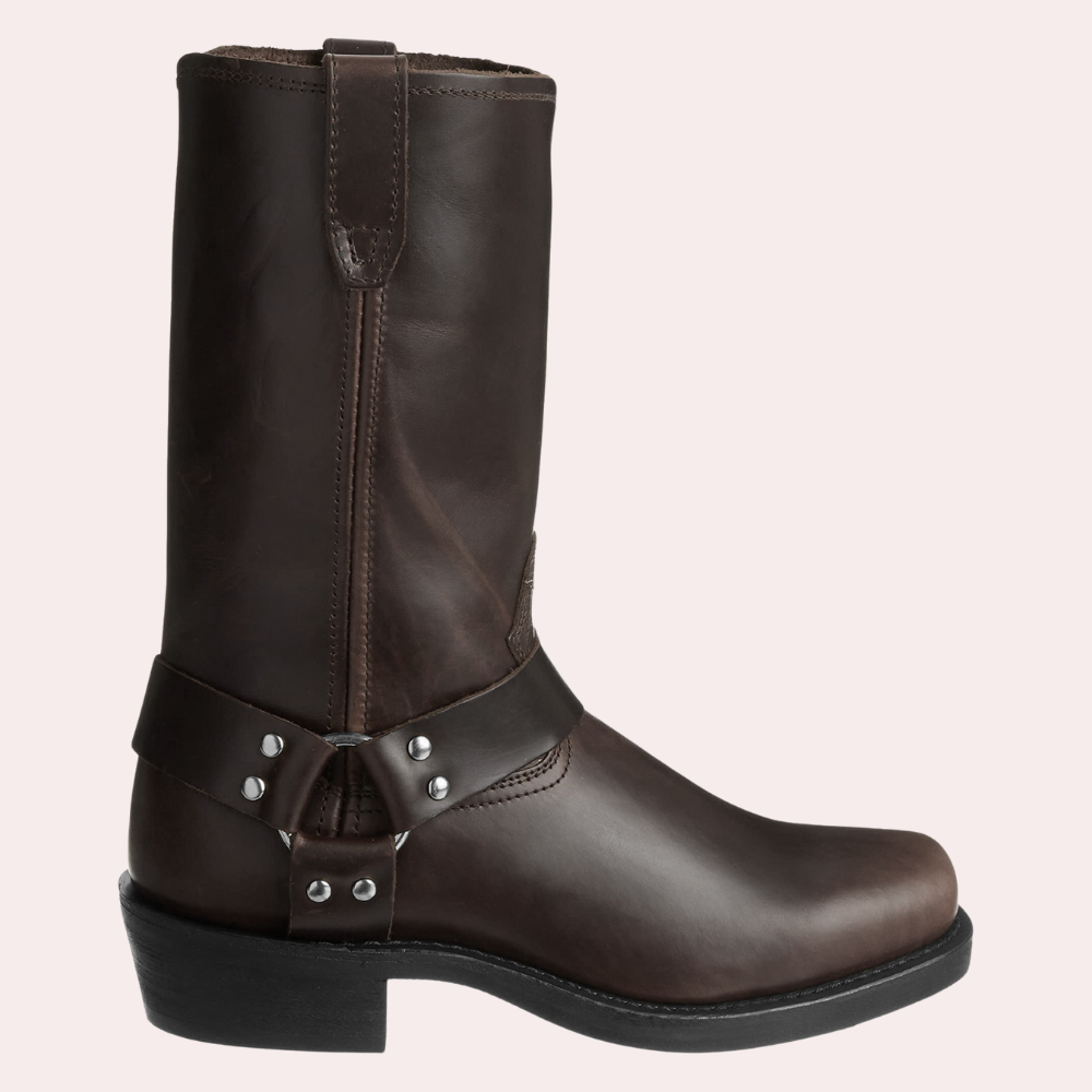 Bottes de cowboy pour hommes - Cuir PU confortable - Brun - Idéal pour toutes les saisons-2