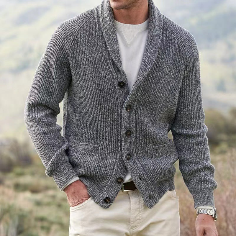 Damien - Cardigan Classique Col Châle Boutonné