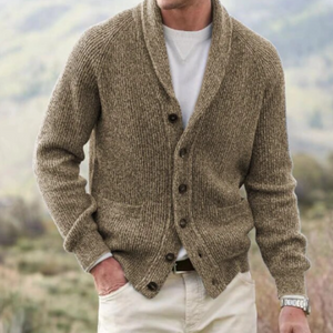 Damien - Cardigan Classique Col Châle Boutonné