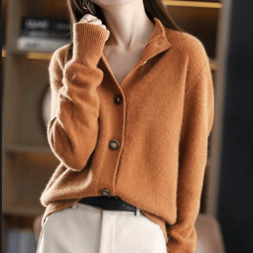 Émilie - Gilet Raffiné Cachemire Boutonné