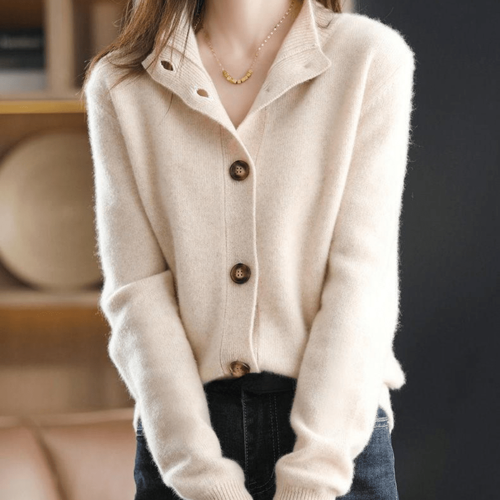 Émilie - Gilet Raffiné Cachemire Boutonné