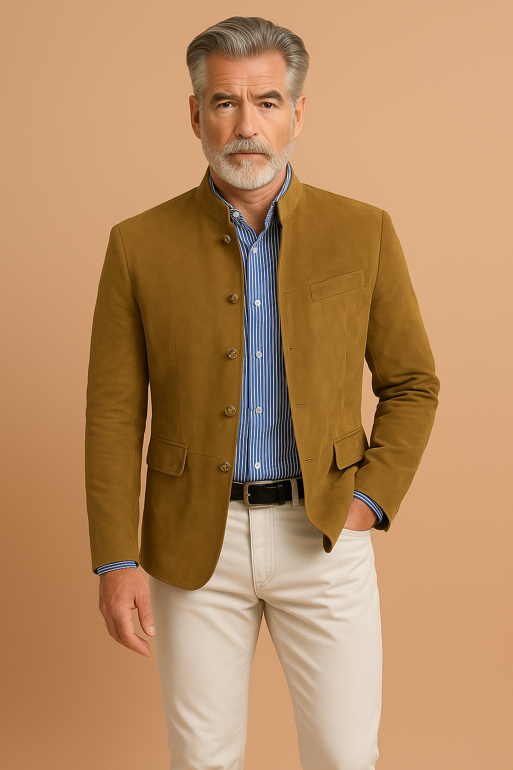 Philippe - Blazer Élégant Col Mandarin