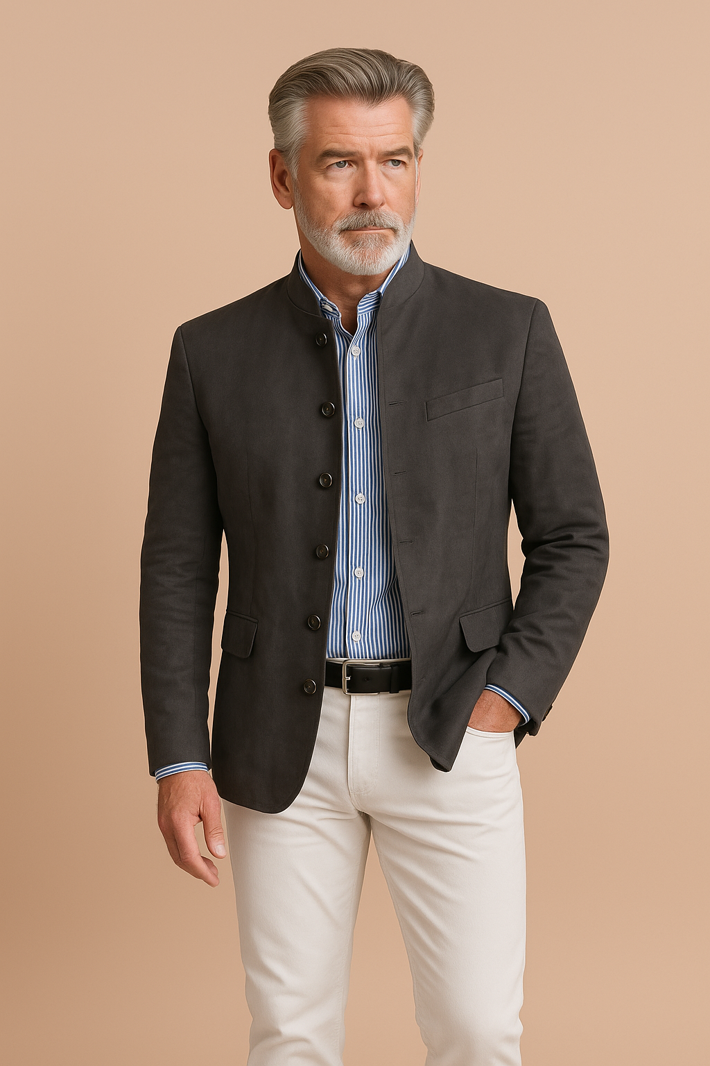 Philippe - Blazer Élégant Col Mandarin