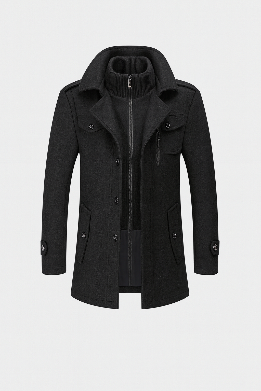 Michel - Manteau Classique Mi-Long Double Col