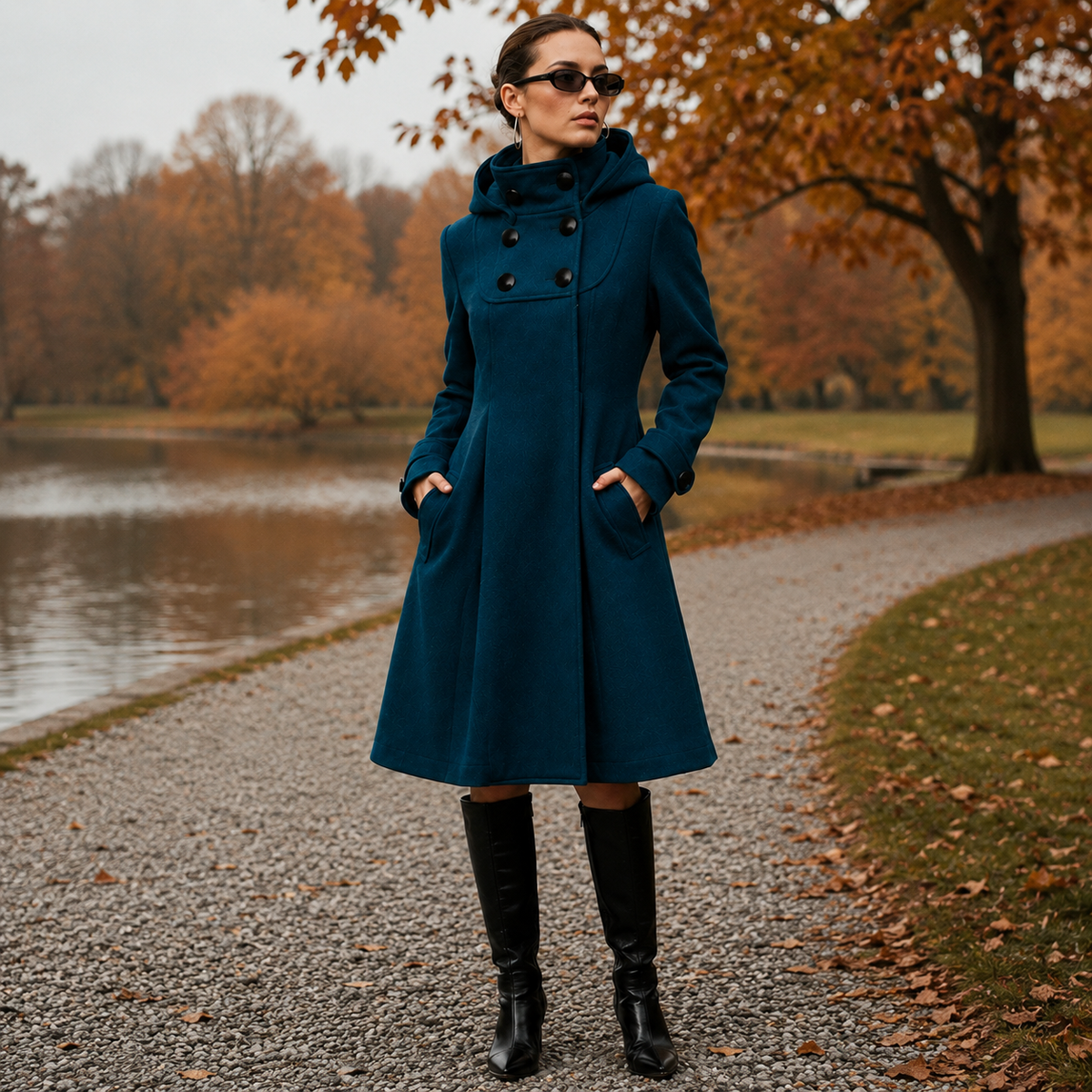 Marie | Manteau Élégant Cintré à Capuche