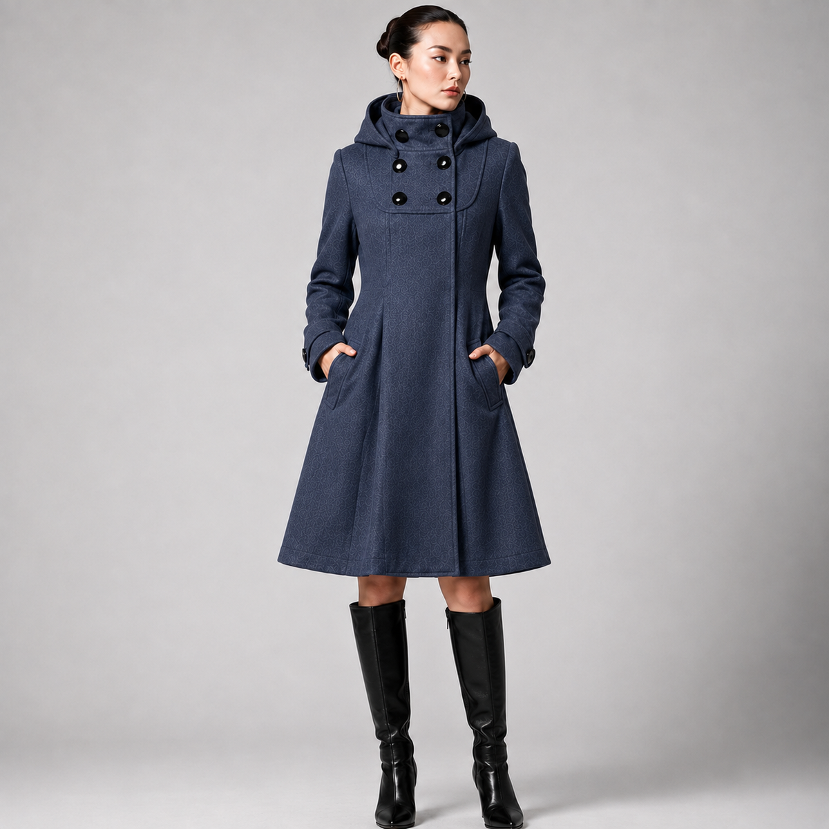 Marie | Manteau Élégant Cintré à Capuche