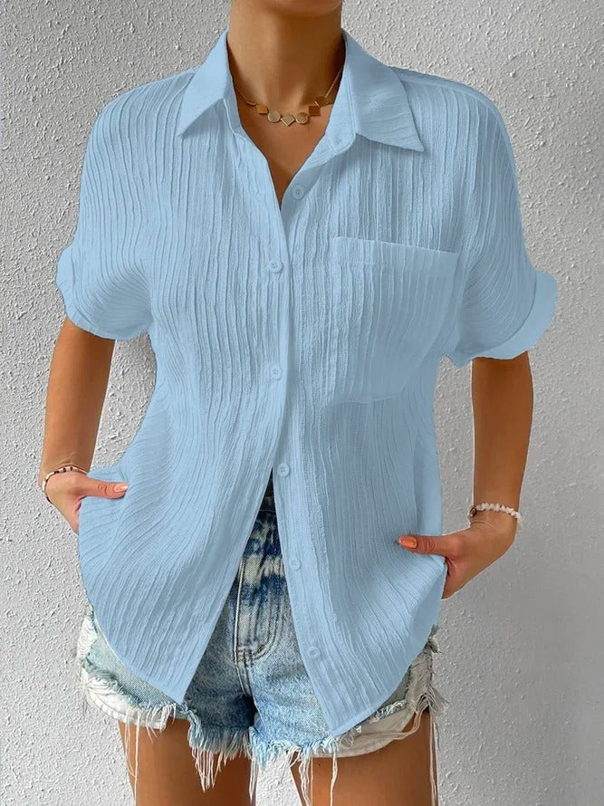 Claudine - Chemisier col boutonné femme