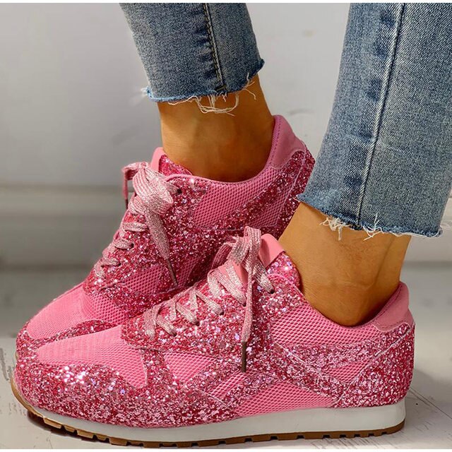 Claudine - Baskets automne à paillettes femme
