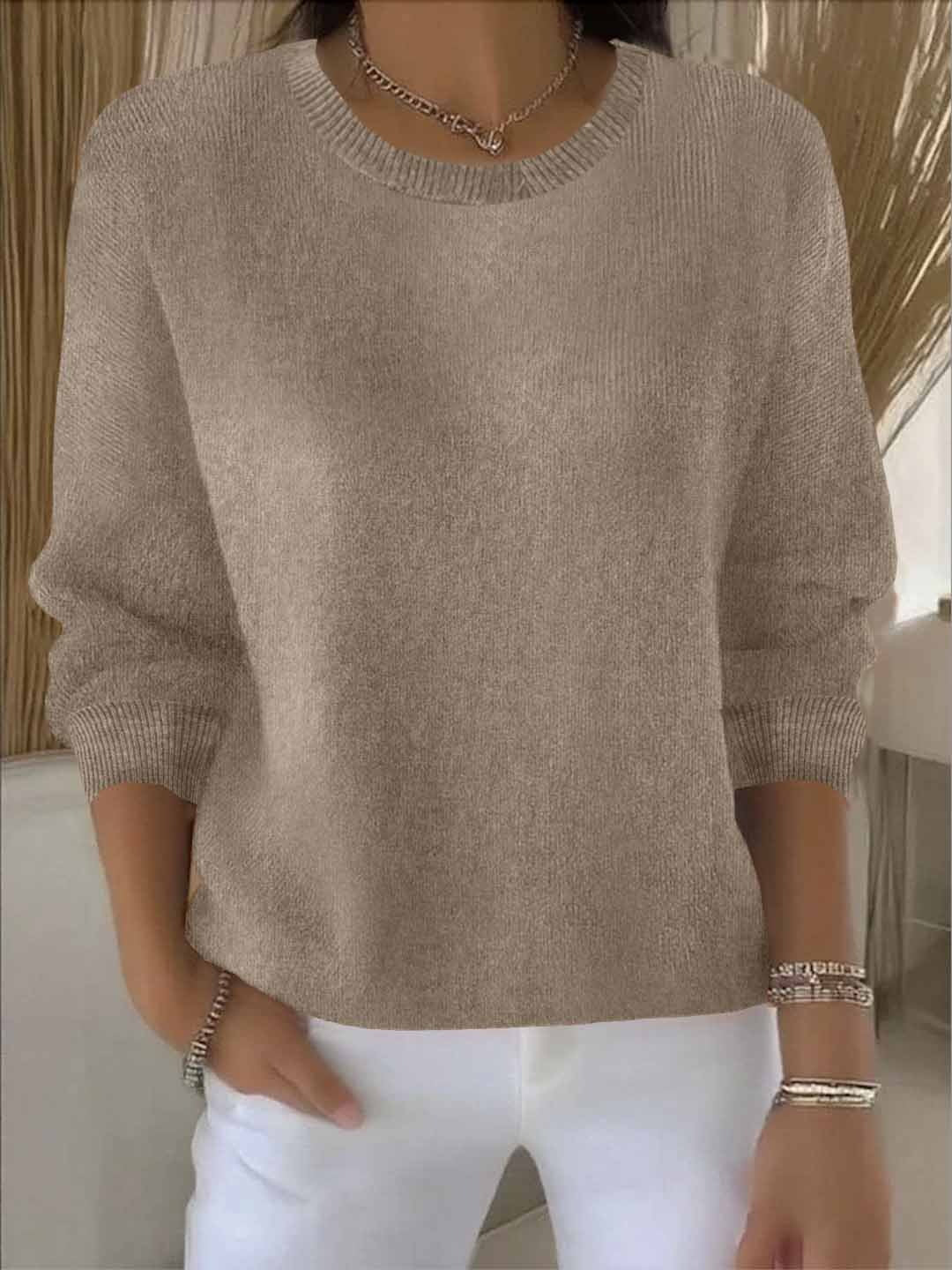 Amélie - Pull Élégant Maille Fine Oversize